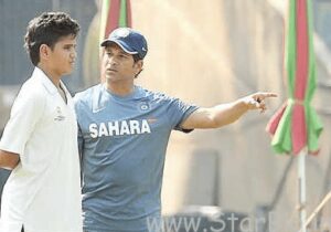 Arjun Tendulkar with father Sachin Tendulkar